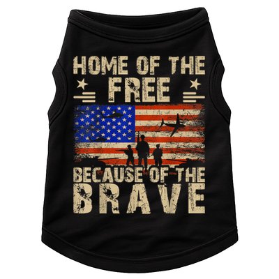 4th Of July USA Flag Home Of The Free Because Of The Brave Doggie Tank