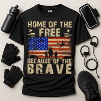 4th Of July USA Flag Home Of The Free Because Of The Brave Cooling Performance Crew T-Shirt
