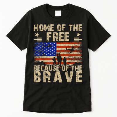 4th Of July USA Flag Home Of The Free Because Of The Brave Tall T-Shirt