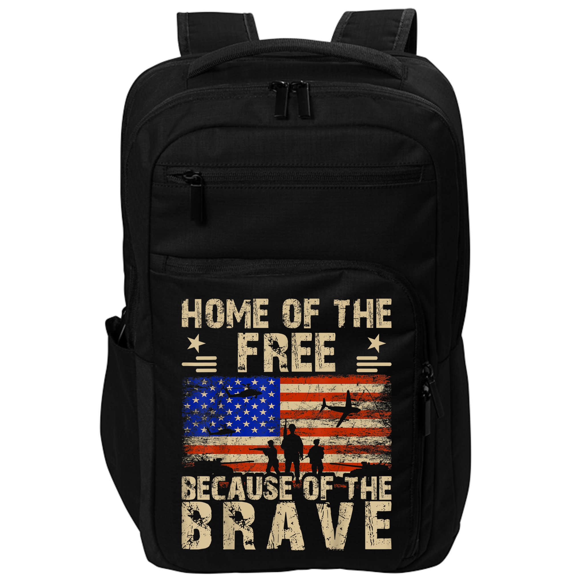 4th Of July USA Flag Home Of The Free Because Of The Brave Impact Tech Backpack