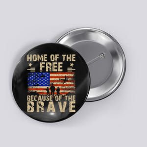 4th Of July USA Flag Home Of The Free Because Of The Brave Button