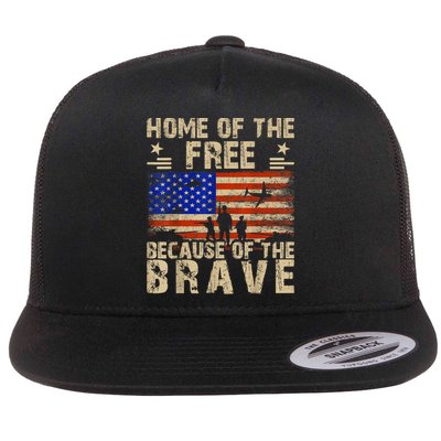4th Of July USA Flag Home Of The Free Because Of The Brave Flatbill Hat