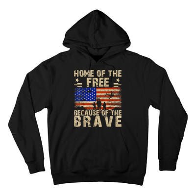 4th Of July USA Flag Home Of The Free Because Of The Brave Tall Hoodie