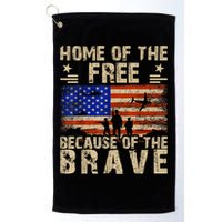 4th Of July USA Flag Home Of The Free Because Of The Brave Golf Towel