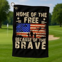 4th Of July USA Flag Home Of The Free Because Of The Brave Golf Towel
