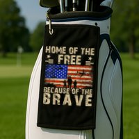 4th Of July USA Flag Home Of The Free Because Of The Brave Golf Towel