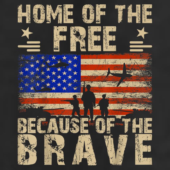 4th Of July USA Flag Home Of The Free Because Of The Brave Golf Towel