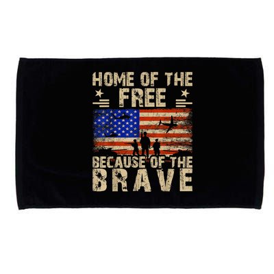 4th Of July USA Flag Home Of The Free Because Of The Brave Microfiber Hand Towel
