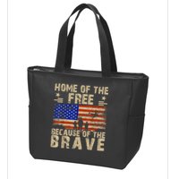 4th Of July USA Flag Home Of The Free Because Of The Brave Zip Tote Bag