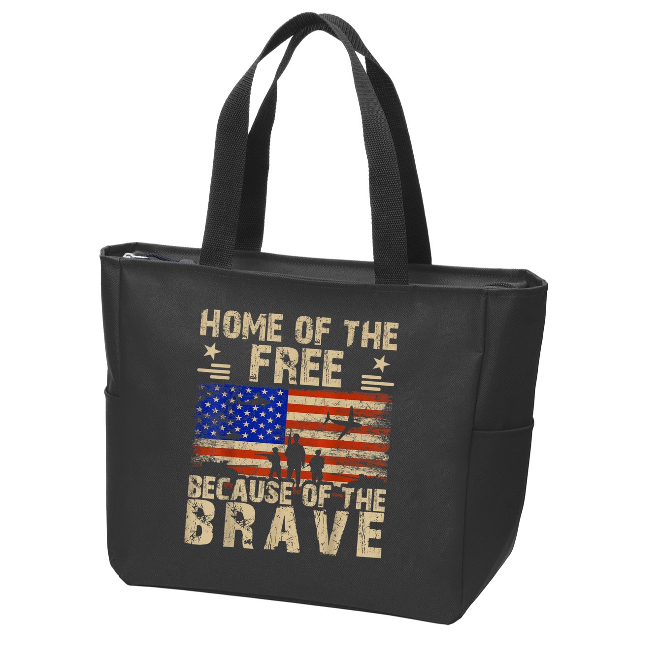 4th Of July USA Flag Home Of The Free Because Of The Brave Zip Tote Bag