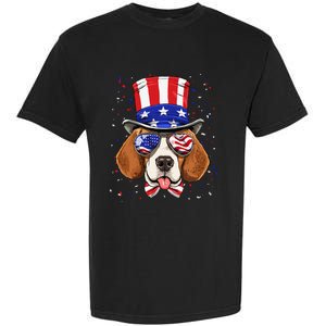 4th of July Patriotic Beagle American USA Flag Beagle Lovers Garment-Dyed Heavyweight T-Shirt