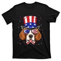 4th of July Patriotic Beagle American USA Flag Beagle Lovers T-Shirt