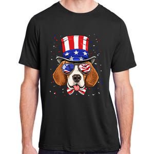 4th of July Patriotic Beagle American USA Flag Beagle Lovers Adult ChromaSoft Performance T-Shirt