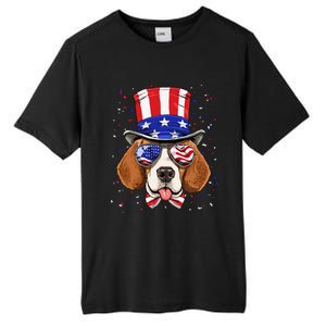 4th of July Patriotic Beagle American USA Flag Beagle Lovers Tall Fusion ChromaSoft Performance T-Shirt