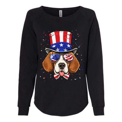 4th of July Patriotic Beagle American USA Flag Beagle Lovers Womens California Wash Sweatshirt