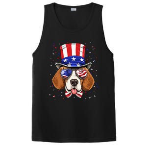 4th of July Patriotic Beagle American USA Flag Beagle Lovers PosiCharge Competitor Tank