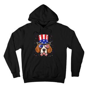 4th of July Patriotic Beagle American USA Flag Beagle Lovers Tall Hoodie