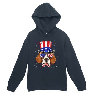 4th of July Patriotic Beagle American USA Flag Beagle Lovers Urban Pullover Hoodie