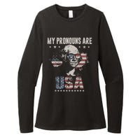 4th of July My Pronouns Are USA Flag Womens CVC Long Sleeve Shirt