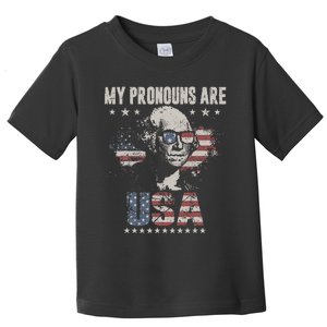 4th of July My Pronouns Are USA Flag Toddler T-Shirt