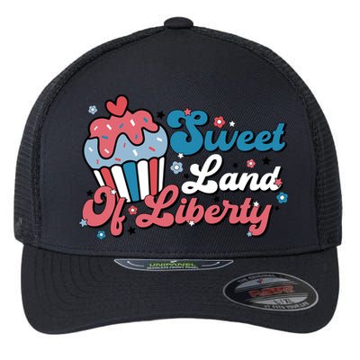 4th Of July Retro Sweet Land Of Liberty Gift Flexfit Unipanel Trucker Cap