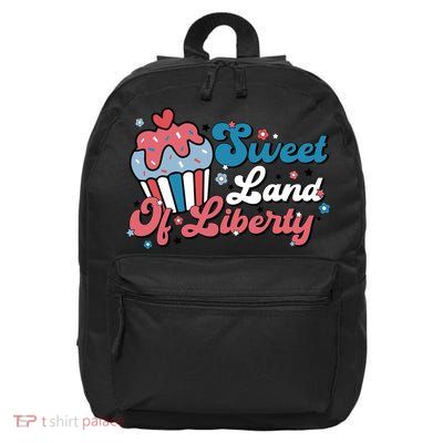 4th Of July Retro Sweet Land Of Liberty Gift 16 in Basic Backpack