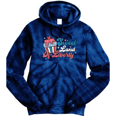 4th Of July Retro Sweet Land Of Liberty Gift Tie Dye Hoodie