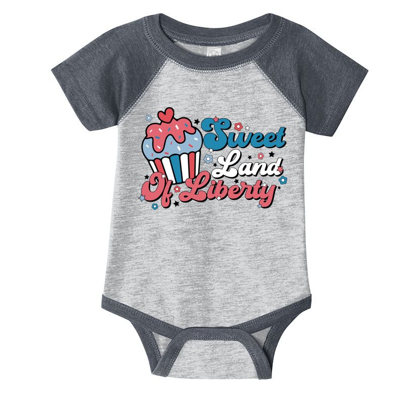 4th Of July Retro Sweet Land Of Liberty Gift Infant Baby Jersey Bodysuit