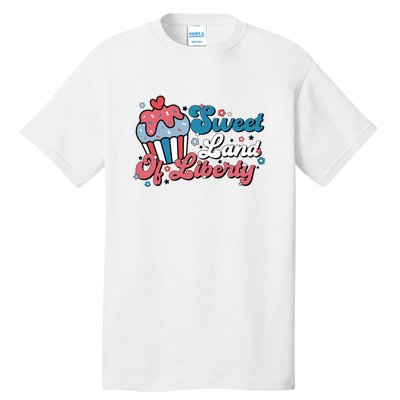 4th Of July Retro Sweet Land Of Liberty Gift Tall T-Shirt