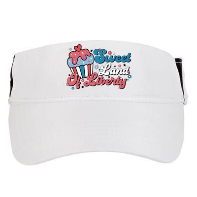 4th Of July Retro Sweet Land Of Liberty Gift Adult Drive Performance Visor