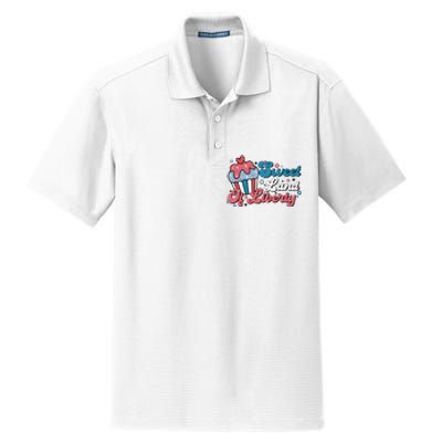 4th Of July Retro Sweet Land Of Liberty Gift Dry Zone Grid Polo