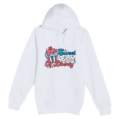 4th Of July Retro Sweet Land Of Liberty Gift Premium Pullover Hoodie