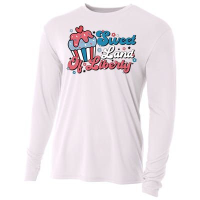 4th Of July Retro Sweet Land Of Liberty Gift Cooling Performance Long Sleeve Crew