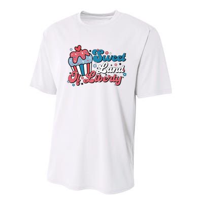 4th Of July Retro Sweet Land Of Liberty Gift Performance Sprint T-Shirt