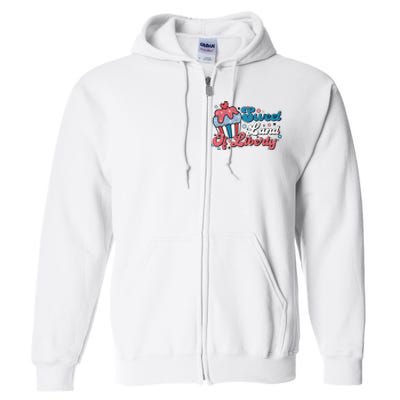 4th Of July Retro Sweet Land Of Liberty Gift Full Zip Hoodie