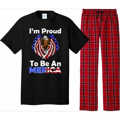 4th Of July Gift Proud To Be An American Eagle Us Flag Funny Gift Pajama Set