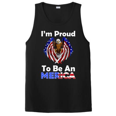 4th Of July Gift Proud To Be An American Eagle Us Flag Funny Gift PosiCharge Competitor Tank