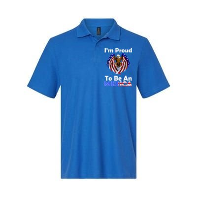 4th Of July Gift Proud To Be An American Eagle Us Flag Funny Gift Softstyle Adult Sport Polo