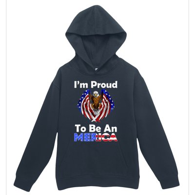 4th Of July Gift Proud To Be An American Eagle Us Flag Funny Gift Urban Pullover Hoodie