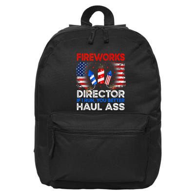 4th Of July Fireworks Director If I Run You Run Funny 16 in Basic Backpack