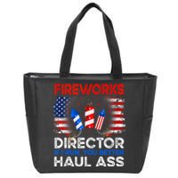 4th Of July Fireworks Director If I Run You Run Funny Zip Tote Bag