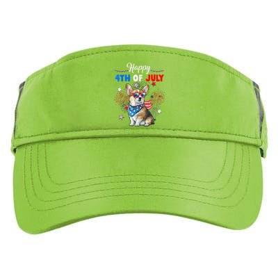 4th Of July Family Matching American Corgi Dog Lovers Kids Adult Drive Performance Visor