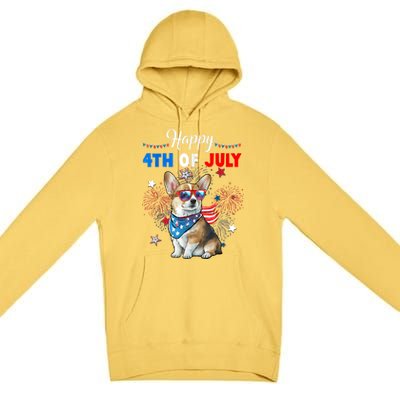 4th Of July Family Matching American Corgi Dog Lovers Kids Premium Pullover Hoodie