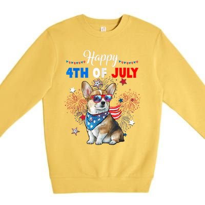 4th Of July Family Matching American Corgi Dog Lovers Kids Premium Crewneck Sweatshirt