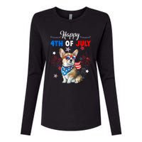 4th Of July Family Matching American Corgi Dog Lovers Kids Womens Cotton Relaxed Long Sleeve T-Shirt