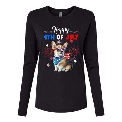 4th Of July Family Matching American Corgi Dog Lovers Kids Womens Cotton Relaxed Long Sleeve T-Shirt