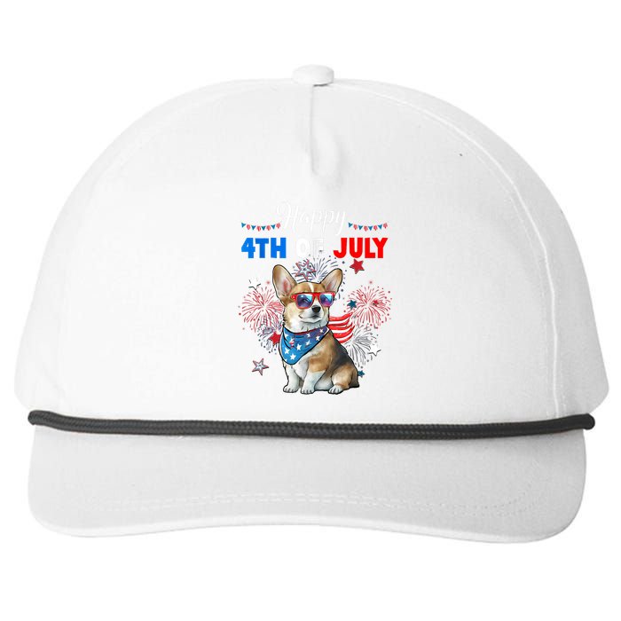 4th Of July Family Matching American Corgi Dog Lovers Kids Snapback Five-Panel Rope Hat