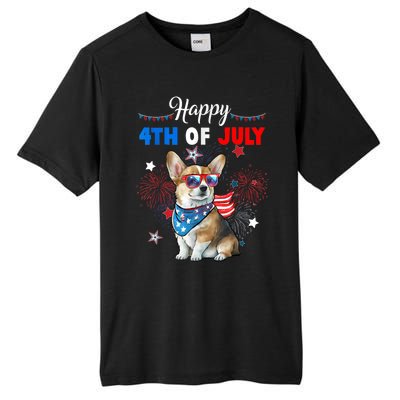 4th Of July Family Matching American Corgi Dog Lovers Kids Tall Fusion ChromaSoft Performance T-Shirt