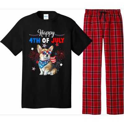 4th Of July Family Matching American Corgi Dog Lovers Kids Pajama Set