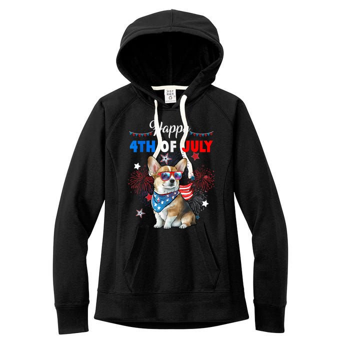 4th Of July Family Matching American Corgi Dog Lovers Kids Women's Fleece Hoodie